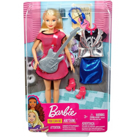 Barbie Gwiazda Rocka Lalka z gitarą GDJ34