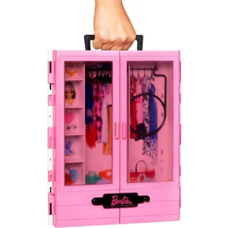 Lalka Barbie + Garderoba Szafa Ubranka i akcesoria