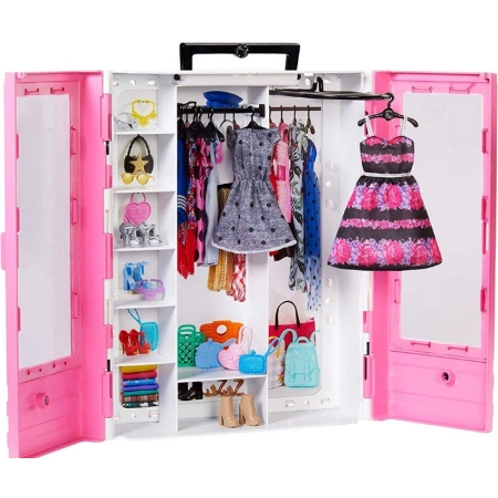 Lalka Barbie + Garderoba Szafa Ubranka i akcesoria