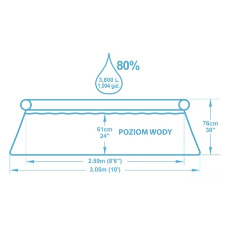 Basen Rozporowy 305x76cm Duży z Pokrywą Bestway 57400