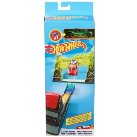 Tor Hot Wheels Elektryczna wieża + auto FWM86