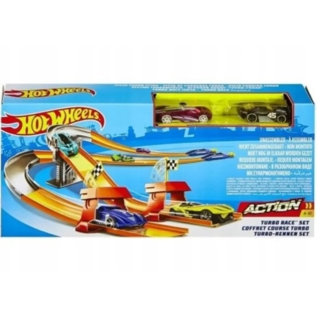 Hot Wheels Action Turbo Wyścig DNN83 tor +2 autka