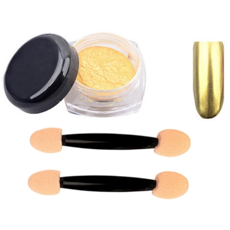 PYŁEK ZŁOTY CHROM LUSTRO GOLD MIRROR EFEKT+2 PACYNKI