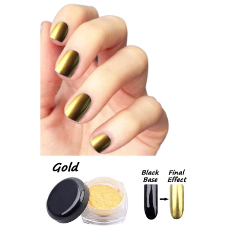 PYŁEK ZŁOTY CHROM LUSTRO GOLD MIRROR EFEKT+2 PACYNKI