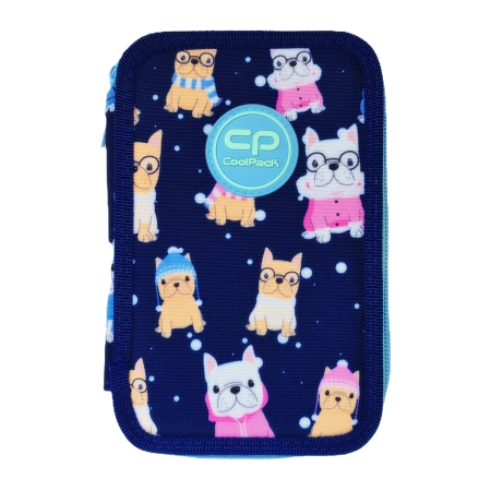 Piórnik Szkolny z Wyposażeniem Podwójny Pieski Mopsy Jumper 2 CoolPack