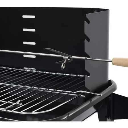 Ogrodowy Grill Węglowy BBQ chromowany ruszt + rożen półki kółka Countryside