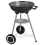 Grill węglowy kulisty z pokrywą BBQ chromowany ruszt 37cm kółka cert Dekra