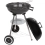 Grill węglowy kulisty z pokrywą BBQ chromowany ruszt 37cm kółka cert Dekra