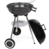 Grill węglowy kulisty z pokrywą BBQ chromowany ruszt 37cm kółka cert Dekra