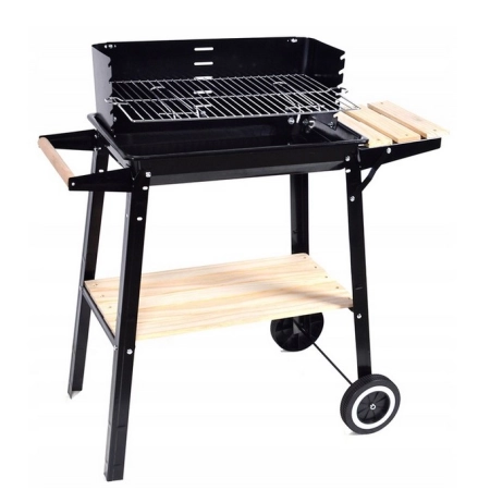 Grill Ogrodowy Węglowy Prostokątny Na Kółkach BBQ