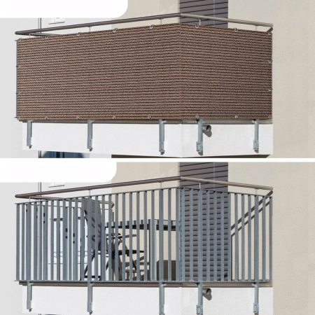 Osłona Balkonowa Mata Maskująca Cieniująca na Balkon 75x600cm Wenge