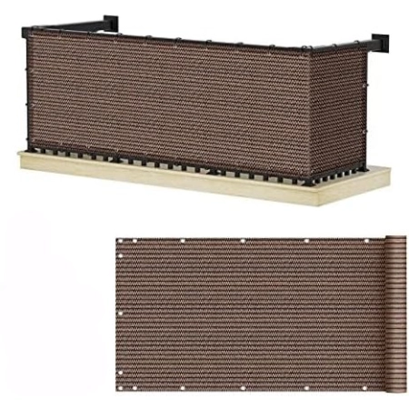 Osłona Balkonowa Mata Maskująca Cieniująca na Balkon 75x600cm Wenge
