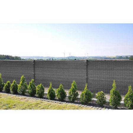Osłona Ogrodzeniowa Siatka Cieniująca Mata na Ogrodzenie 1,5x10m Grafitowa