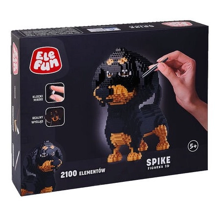 Zestaw klocków mikro figurka 3D Pies Jamnik Spike 2100 elementów Elefun