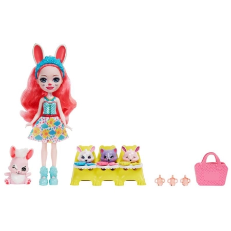 Zestaw Enchantimals Baby Best Friends Lalka Bree Bunny 12 niespodzianek