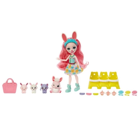Zestaw Enchantimals Baby Best Friends Lalka Bree Bunny 12 niespodzianek