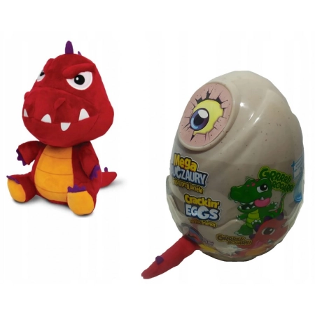 Maskotaka z dźwiękiem czerwony dinozaur w jajku Megajajozaury Epee