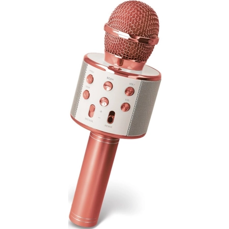 Mikrofon karaoke Forever BMS-300 różowo-złoty bezprzewodowy