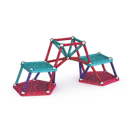 Geomag Glitter klocki magnetyczne konstrukcyjne brokatowe 60 elementów