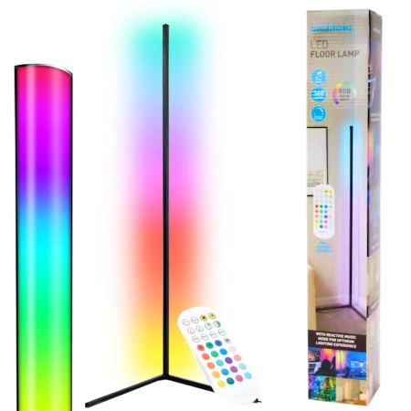 Lampa Podłogowa Narożna LED RGB 360lm 140cm Pilot USB Sensor Muzyki GRUNDIG