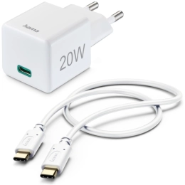 Ładowarka 20W + Kabel Pozłacany USB-C Szybkie Ładowanie PD/QC3 Hama
