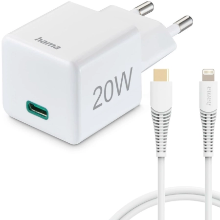Ładowarka do iPhone iPad 20W QC + kabel Lightning licencja Apple MFI Hama