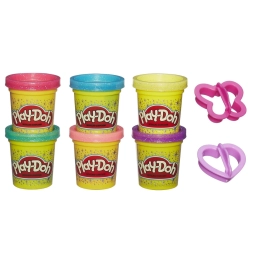 Ciastolina Play-Doh błyszcząca 6 tub + 2 wykrawacze Hasbro
