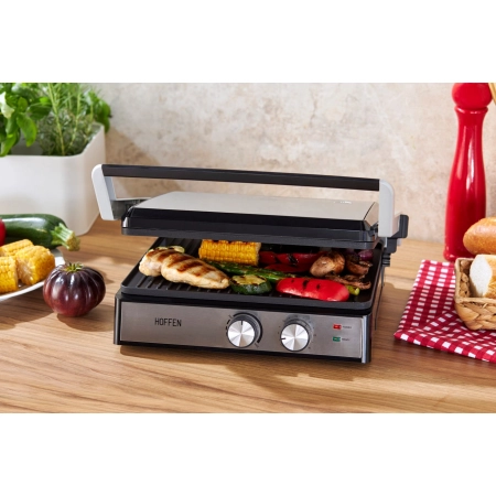 Elektryczny grill kontaktowy rozkładany 2w1 Hoffen