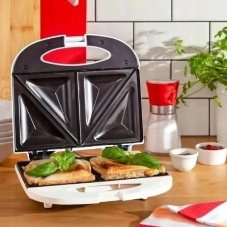 Opiekacz Do Kanapek Toster Sandwich 750W Biały Certyfikat Dekra Hoffen