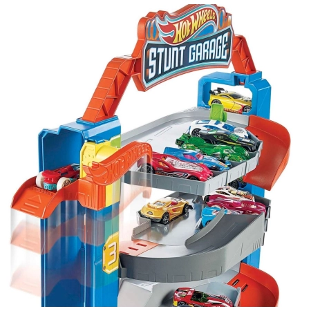 Hot Wheels City GNL70 Stunt Garage Duży Garaż Kaskaderski z Windą 4 Poziomy