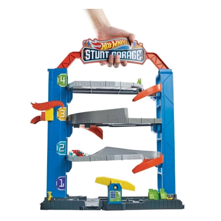 Hot Wheels City GNL70 Stunt Garage Duży Garaż Kaskaderski z Windą 4 Poziomy