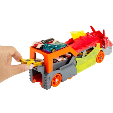 Hot Wheels City Transporter Smok Wyrzutnia Autek +Autko zestaw Dragon GTK42