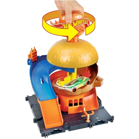 Hot Wheels City Rajdowa Burgerownia HDR26 tor z autkiem