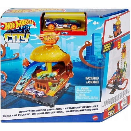 Hot Wheels City Rajdowa Burgerownia HDR26 tor z autkiem
