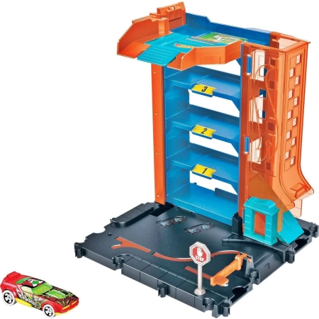 Hot Wheels City Rajdowy Parking HDR28 4 poziomy z ruchomą windą