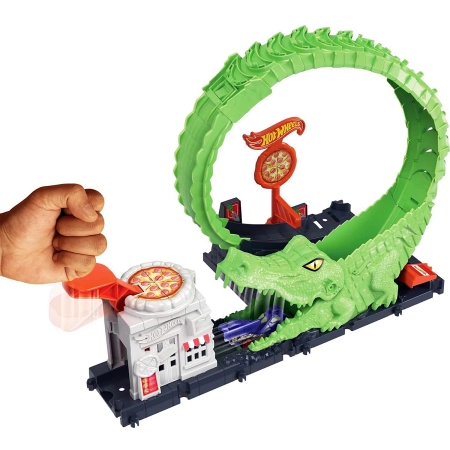 Hot Wheels City Pętla Krokodyla zestaw HKX39 wyrzutnia z pętlą + autko
