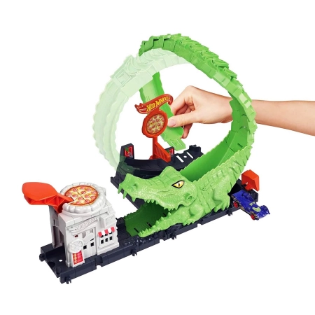 Hot Wheels City Pętla Krokodyla zestaw HKX39 wyrzutnia z pętlą + autko