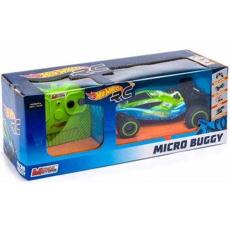 Samochód zdalnie sterowany Hot Wheels Micro Buggy 1:28 zielono-niebieski