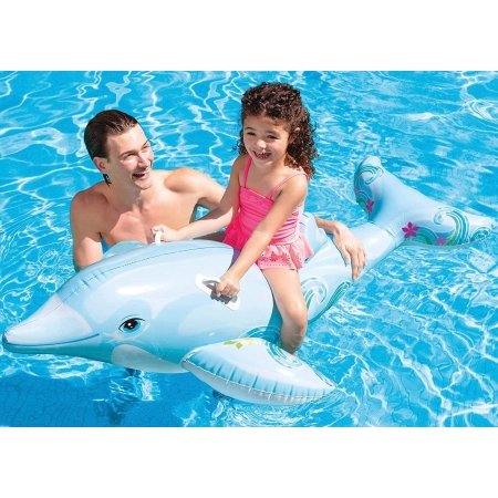 Materac dmuchany DELFIN zabawka do pływania Intex 58535