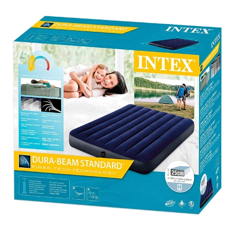 Materac dwuosobowy welurowy dmuchany 191x137x25cm 272kg Dura-Beam INTEX