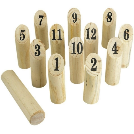 Gra Kubb numeryczny Skandynawskie Kręgle z drewna