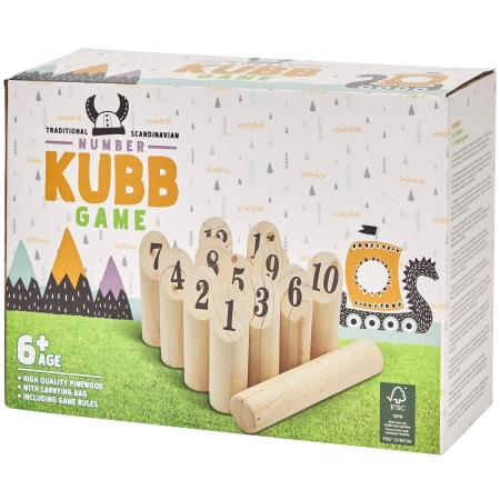 Gra Kubb numeryczny Skandynawskie Kręgle z drewna