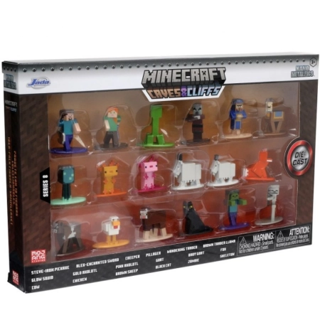 Minecraft Caves&Cliffs Zestaw metalowych figurek JADA TOYS 18 szt