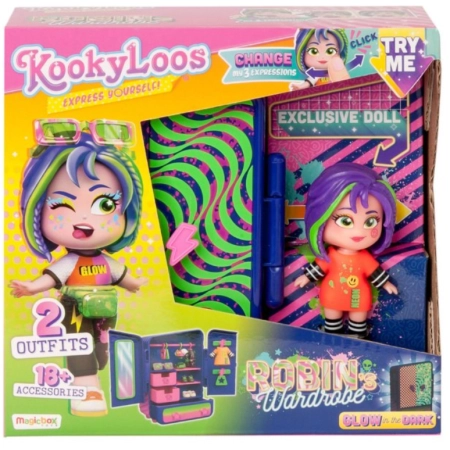 KookyLoos zestaw szafa Robin's Wardrobe lalka + akcesoria