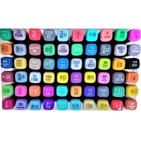 Markery dwustronne Kayet 60 kolorów + walizka zestaw