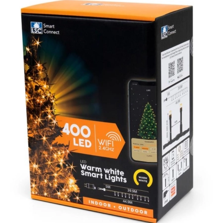 Lampki choinkowe SMART 400 LED 40m białe aplikacja WiFi