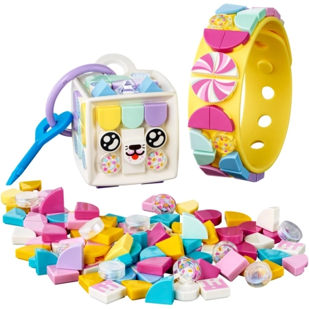 LEGO DOTS 41944 Cukierkowa kicia bransoletka i zawieszka na torbę