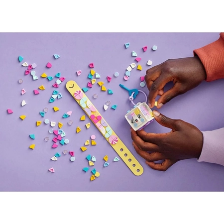 LEGO DOTS 41944 Cukierkowa kicia bransoletka i zawieszka na torbę