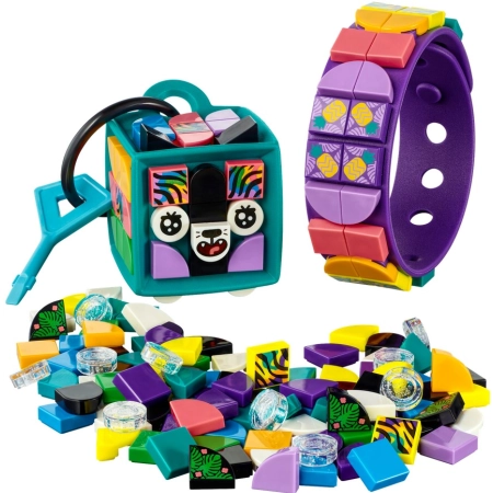 LEGO DOTS 41945 Neonowy tygrys bransoletka i zawieszka na torbę
