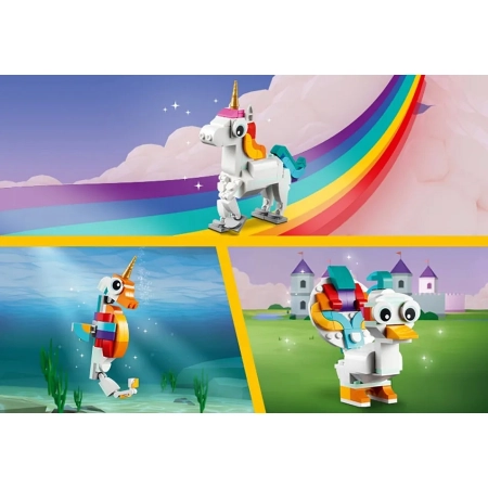Klocki Lego CREATOR 3w1 31140 Magiczny jednorożec 3 mityczne zwierzątka 7+
